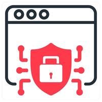web security icon concept in red vector