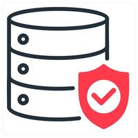 database protection icon concept in red vector