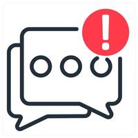chat notification icon concept in red vector