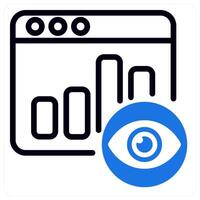 page view icon concept in blue vector