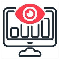 seo monitoring icon concept in red vector