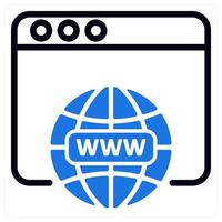 web domain icon concept in blue vector