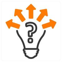 uncertainty and doubt in orange duo line vector