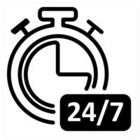 all day service in black duo line vector