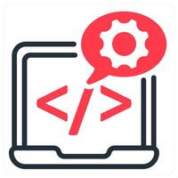 software settings icon in red duo line vector