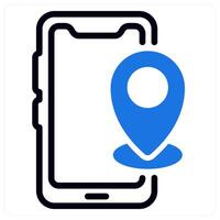 mobile location icon concept in blue vector