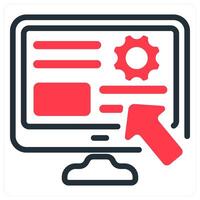 user interface icon concept in red vector