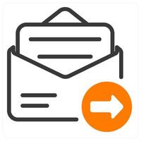 email send icon concept in orange vector