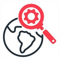 search engine icon concept in red vector