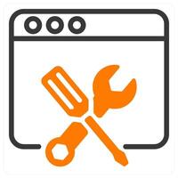 website optimization icon concept in orange vector