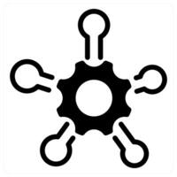 service network and connectivity in black duo line vector