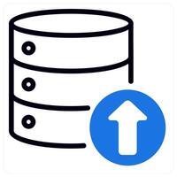 data upload icon concept in blue vector