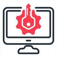 keyword generator icon concept in red vector