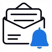 mail notification icon in blue duo line vector
