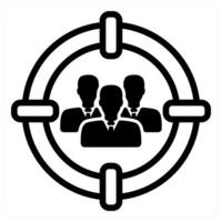target audience icon concept in black vector