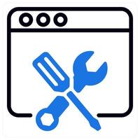 website optimization icon concept in blue vector