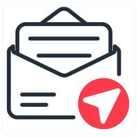 sending mail icon concept in red vector