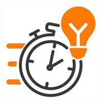 quick solution and instant help in orange duo line vector