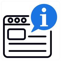 website information icon concept in blue vector