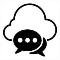 cloud communication icon concept in black vector