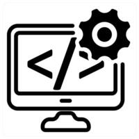 software development icon concept in black vector