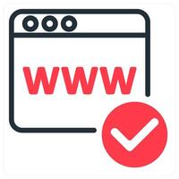 domain registration icon concept in red vector