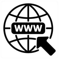 find web address icon concept in black vector