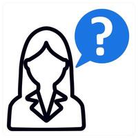 ask question and faq in blue duo line vector