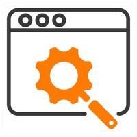search engine optimization icon concept in orange vector