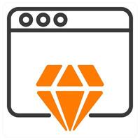 website reputation icon concept in orange vector