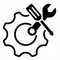 engineering and technology in black duo line vector