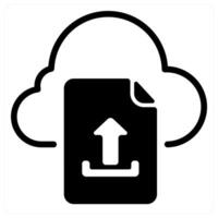 file upload icon concept in black vector
