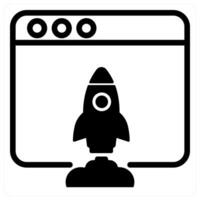 browser launch icon concept in black vector