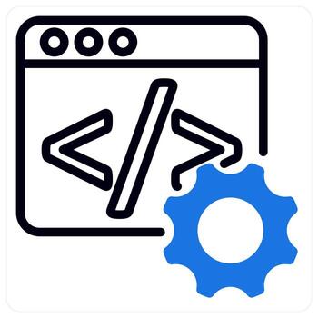 programming icon in blue color concept vector