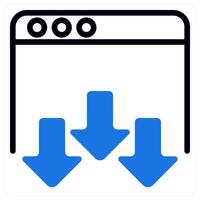 landing page icon concept in blue vector