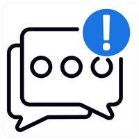 chat notification icon concept in blue vector