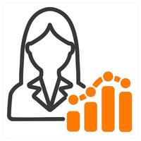 employee report and chart in orange duo line vector