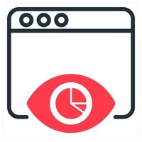 impression report icon concept in red vector