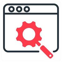 search engine optimization icon concept in red vector