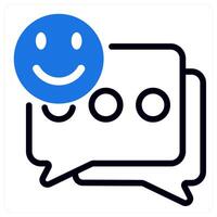 smile feedback icon concept in blue vector