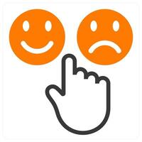 emoji feedback icon concept in orange vector