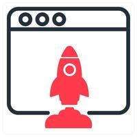 browser launch icon concept in red vector