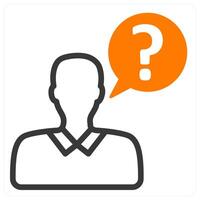 ask question and help in orange duo line vector
