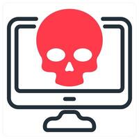 virus icon concept in red vector