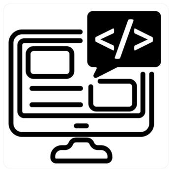 programming icon concept in black vector