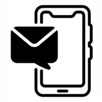 mobile message icon concept in black vector