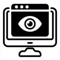 online viewer icon concept in black vector
