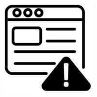seo warning icon concept in black vector