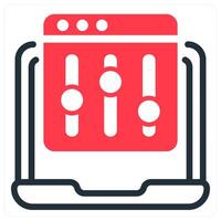 refine webpage icon concept in red vector