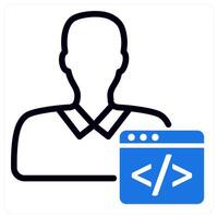 programmer icon in blue vector